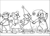 coloriage petit ours brun au carnaval